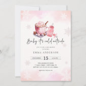 Baby Het is koud buiten roze meisje Baby shower Kaart (Voorkant)