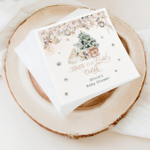 Baby het is koud buiten roze meisje Beer Baby show Servet