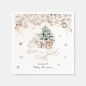 Baby het is koud buiten roze meisje Beer Baby show Servet (Voorkant)