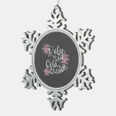 Baby Het is koud buiten Roze Snowflake Ornament (Rechts)