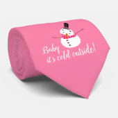 Baby Het is koud buiten, roze Snowman Stropdas (Opgerold)
