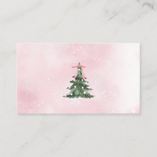 Baby Het is koud buiten Roze strik Luier Raffle Informatiekaartje (Achterkant)