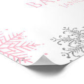 Baby Het is koud Buiten Roze Zilver Baby shower Poster (Hoek)
