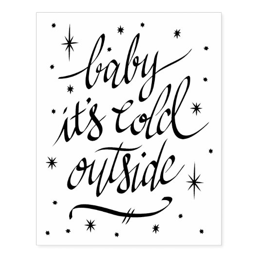 Baby Het is koud buiten rubberen stempel (Afrduk)