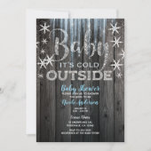 Baby het is koud buiten Rustic Winter Baby shower Kaart (Voorkant)