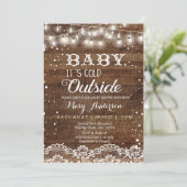 Baby Het is koud buiten Rustic Winter Baby shower Kaart (Staand voorkant)