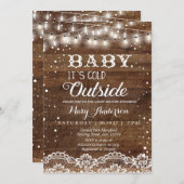 Baby Het is koud buiten Rustic Winter Baby shower Kaart (Voorkant / Achterkant)