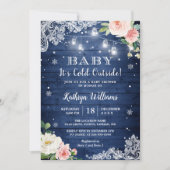 Baby Het is koud buiten Rustic Winter Baby shower Kaart (Voorkant)