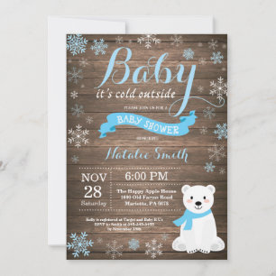 Baby het is koud buiten Rustieke Winter Baby Borre Kaart