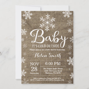 Baby het is koud buiten Rustieke Winter Baby Showe Kaart