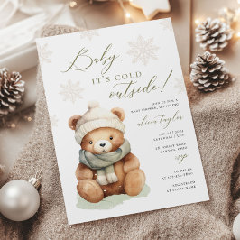 Baby Het is koud buiten Sage Baby shower Invitatio Kaart