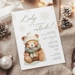 Baby Het is koud buiten Sage Baby shower Invitatio Kaart