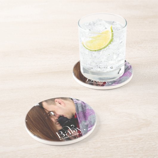 Baby Het is Koud Buiten Sandstone Onderzetter (Zijkant)