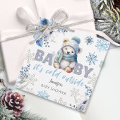 Baby het is koud buiten Schattige Boy Winter Baby  Bedankjes Labels