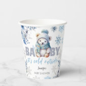 Baby het is koud buiten Schattige Boy Winter Baby  Papieren Bekers (Voorkant)