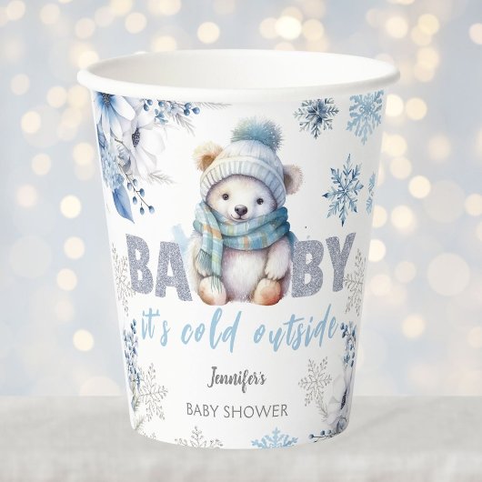 Baby het is koud buiten Schattige Boy Winter Baby  Papieren Bekers