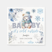 Baby het is koud buiten Schattige Boy Winter Baby  Servet (Voorkant)