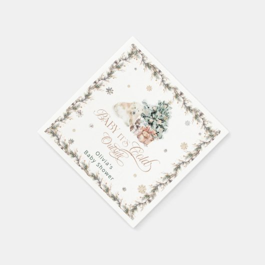 Baby het is koud buiten Schattige Polar Beer Baby  Servet (Hoek)