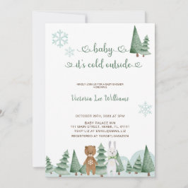 Baby het is koud buiten Schattige winter babyborre Kaart