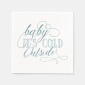 Baby Het is koud buiten Script Quote Napkin Blue Servetten (Voorkant)