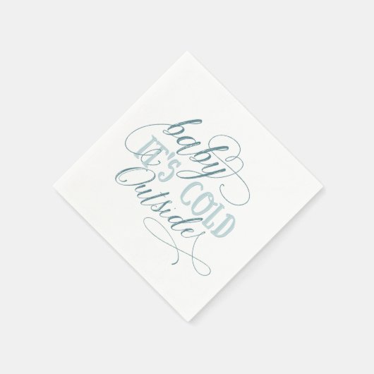 Baby Het is koud buiten Script Quote Napkin Blue Servetten (Hoek)