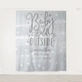 Baby Het is koud buiten Silver Baby shower Backdro Wandkleed (Voorkant)
