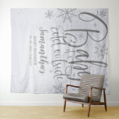 Baby Het is koud buiten Silver Baby shower Backdro Wandkleed (In Situ (horizontaal))