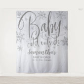 Baby Het is koud buiten Silver Baby shower Backdro Wandkleed (Voorkant)