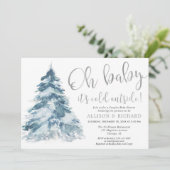 Baby het is koud buiten Silver Couples baby shower Kaart (Staand voorkant)