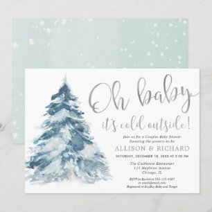 Baby het is koud buiten Silver Couples baby shower Kaart