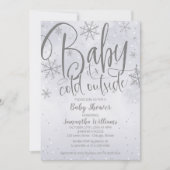 Baby Het is koud buiten Silver Grey Baby shower In Kaart (Voorkant)