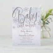 Baby Het is koud buiten Silver Grey Baby shower In Kaart (Staand voorkant)