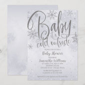 Baby Het is koud buiten Silver Grey Baby shower In Kaart (Voorkant / Achterkant)