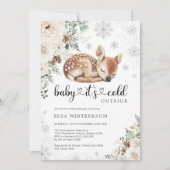 Baby Het is koud buiten slapen herten winterdouche Kaart (Voorkant)