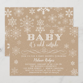 Baby Het is koud buiten sneeuw Baby shower nodigt Kaart