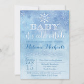 Baby Het is koud buiten sneeuw Baby shower nodigt Kaart (Voorkant)
