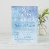 Baby Het is koud buiten sneeuw Baby shower nodigt Kaart (Staand voorkant)