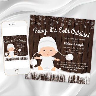 Baby het is koud buiten Sneeuw Baby Shower Uitnodi Kaart