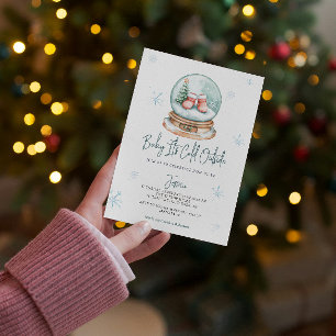 Baby Het is koud buiten sneeuw Wereldbol Baby show Kaart