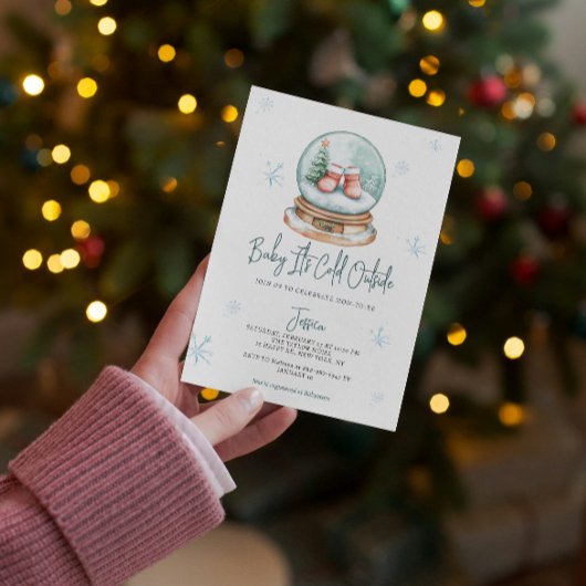 Baby Het is koud buiten sneeuw Wereldbol Baby show Kaart