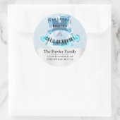 Baby het is koud buiten sneeuwmannen ronde sticker (Tas)