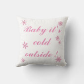 Baby het is koud buiten Sneeuwmannenkussen Kussen (Achterkant)