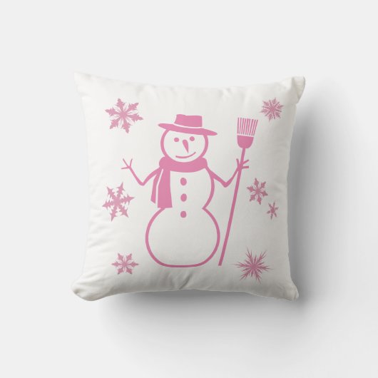 Baby het is koud buiten Sneeuwmannenkussen Kussen (Voorkant)