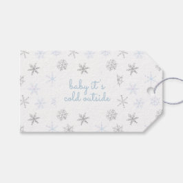 Baby Het is koud buiten Sneeuwvlok Dank je Cadeaulabel