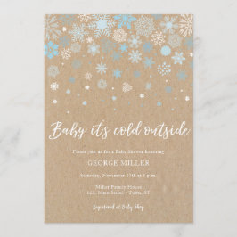 Baby het is koud buiten, sneeuwvlokken baby shower kaart
