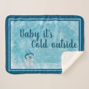 Baby Het is koud buiten sneeuwvlokken en sneeuwvlo Sherpa Deken