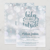 Baby Het is koud buiten sneeuwwinterBaby shower Kaart (Voorkant / Achterkant)