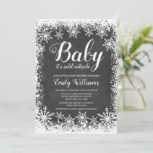 Baby Het is koud buiten sneeuwwinterBaby shower Kaart (Staand voorkant)