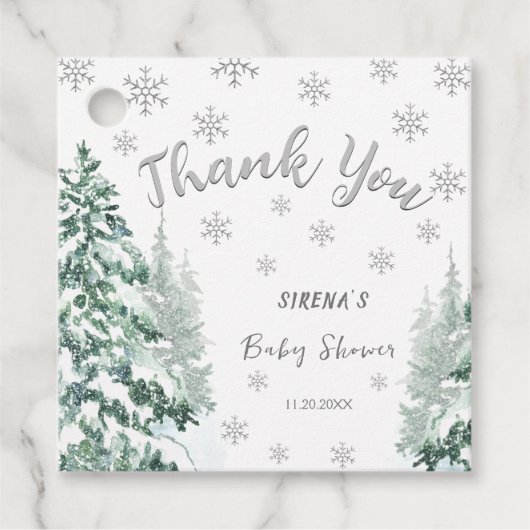Baby het is koud buiten | Snow Winter Baby shower Bedankjes Labels (Voorkant)