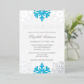 Baby Het is koud buiten Snowflake Baby shower Folie Uitnodiging (Staand Voorkant)